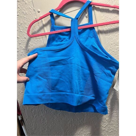 All In Motion Blue Rib Seamless Cropped Tank Top Woman’s Size XXL NEW - Picture 9 of 10
